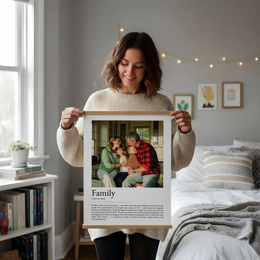 Family Definition Print, Personalized Wall Art, Meaningful Family Quote Poster, Sentimental Home Decor, Minimalist Typography
