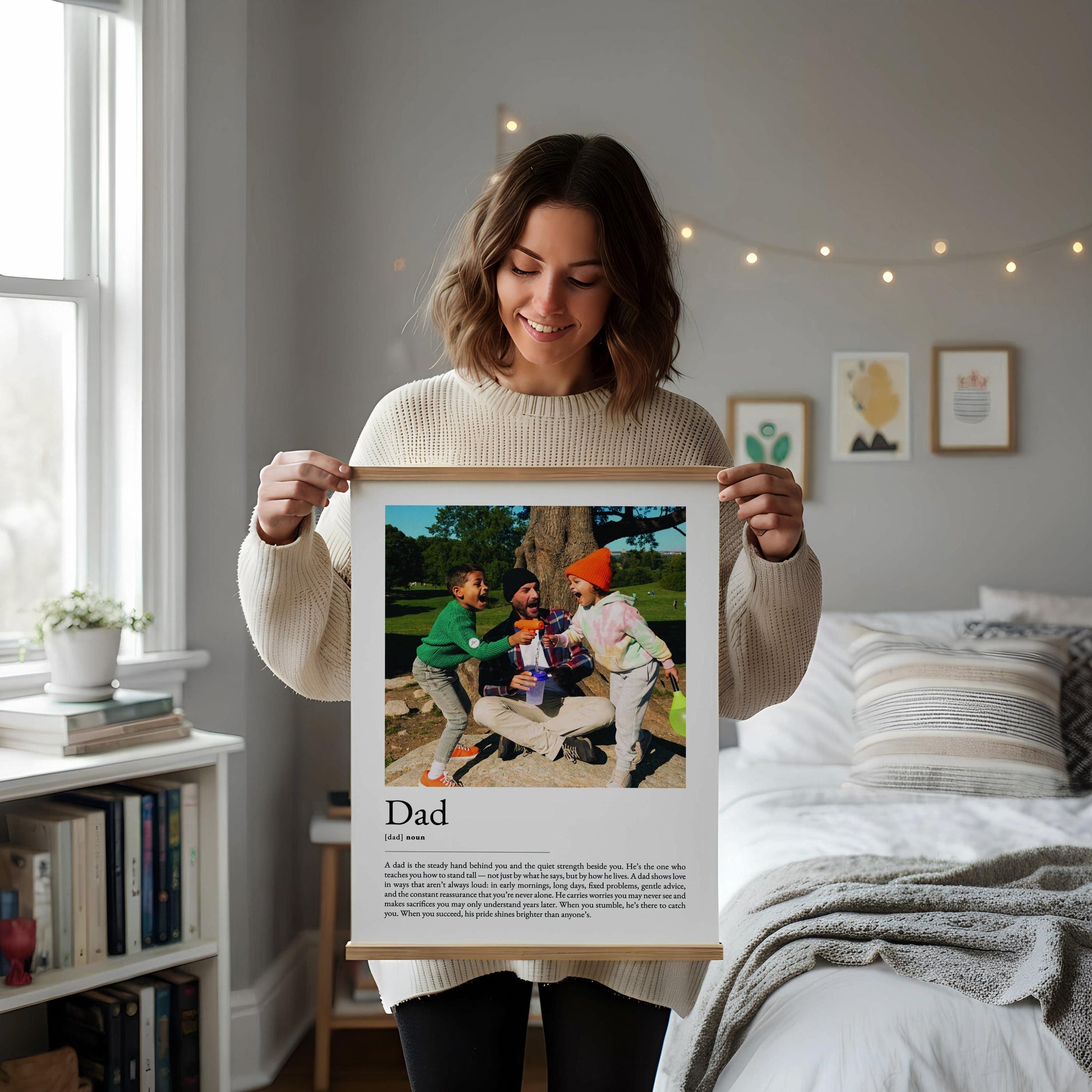 Dad Definition Print, Personalised Wall Art, Father Quote Poster, Meaningful Gift for Dad, Typography Decor, Fathers Day Present