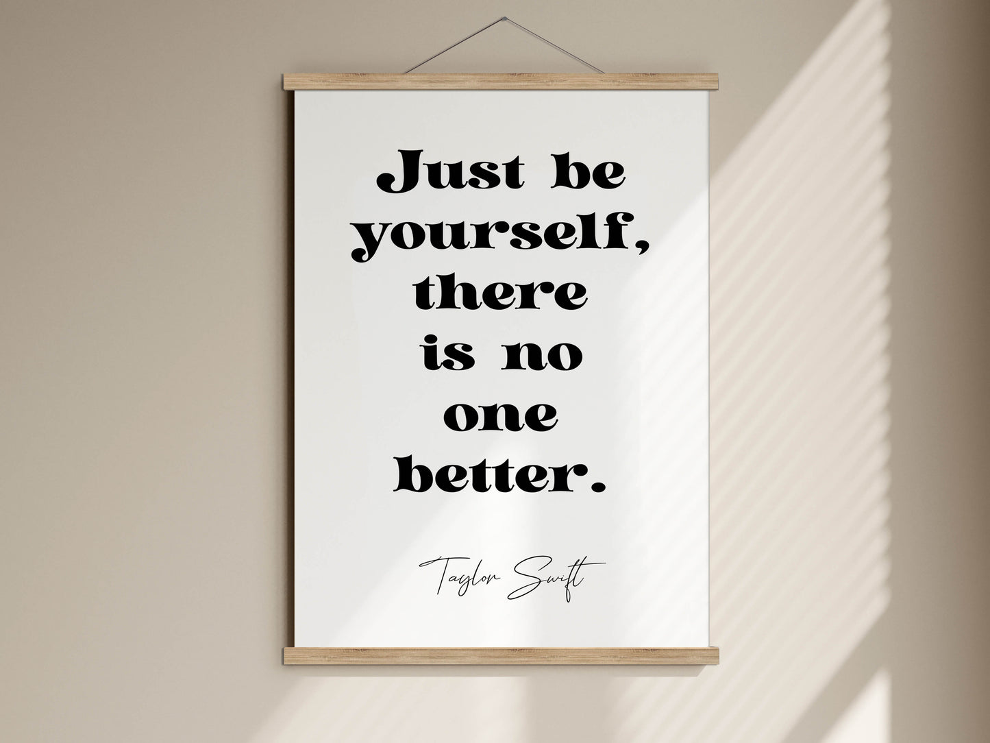 Taylor Swift quote - Just be yourself, there is no one better framed print