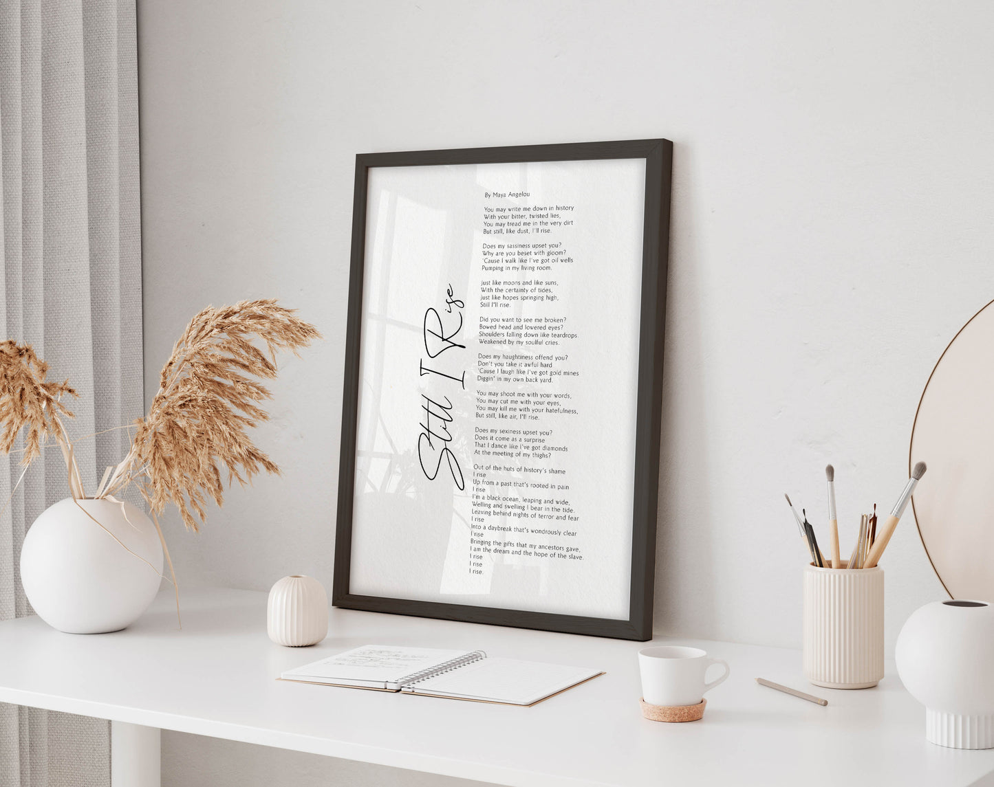 Still I Rise Print by Maya Angelou Framed poem, Maya Angelou Poem, Framed Calligraphy & Typography Still I rise