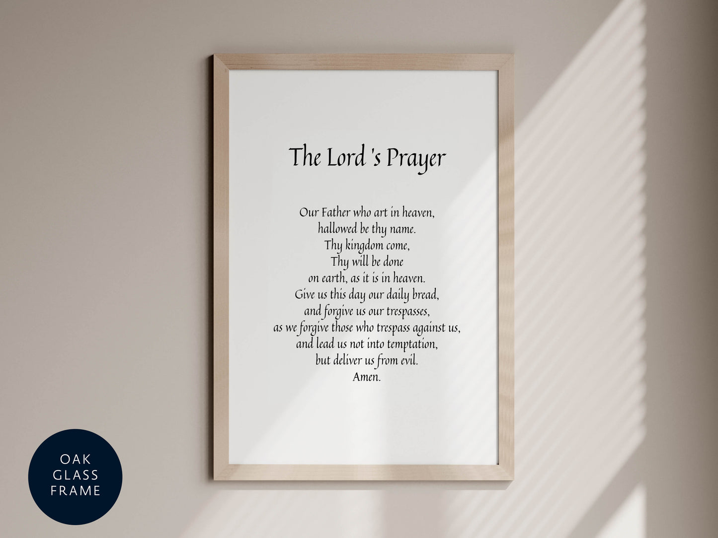 The Our Father Prayer - The Lord's Prayer Framed - Religious gift - Prayer poster - Christian Wall Art