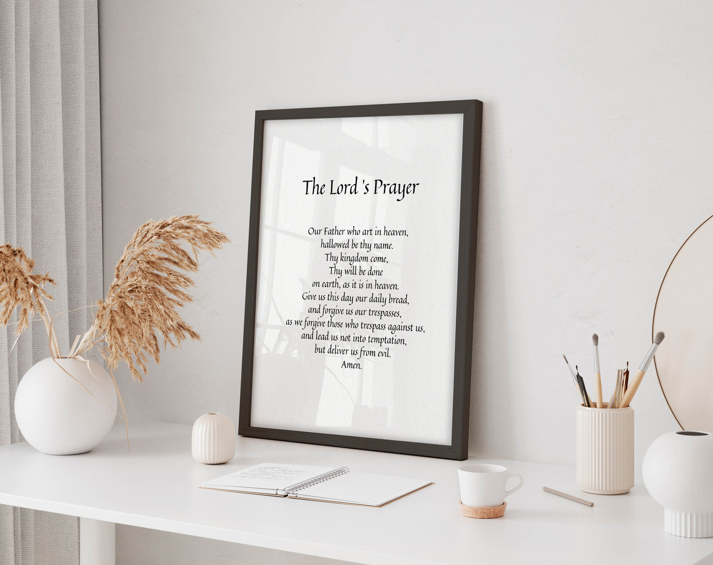 The Our Father Prayer - The Lord's Prayer Framed - Religious gift - Prayer poster - Christian Wall Art