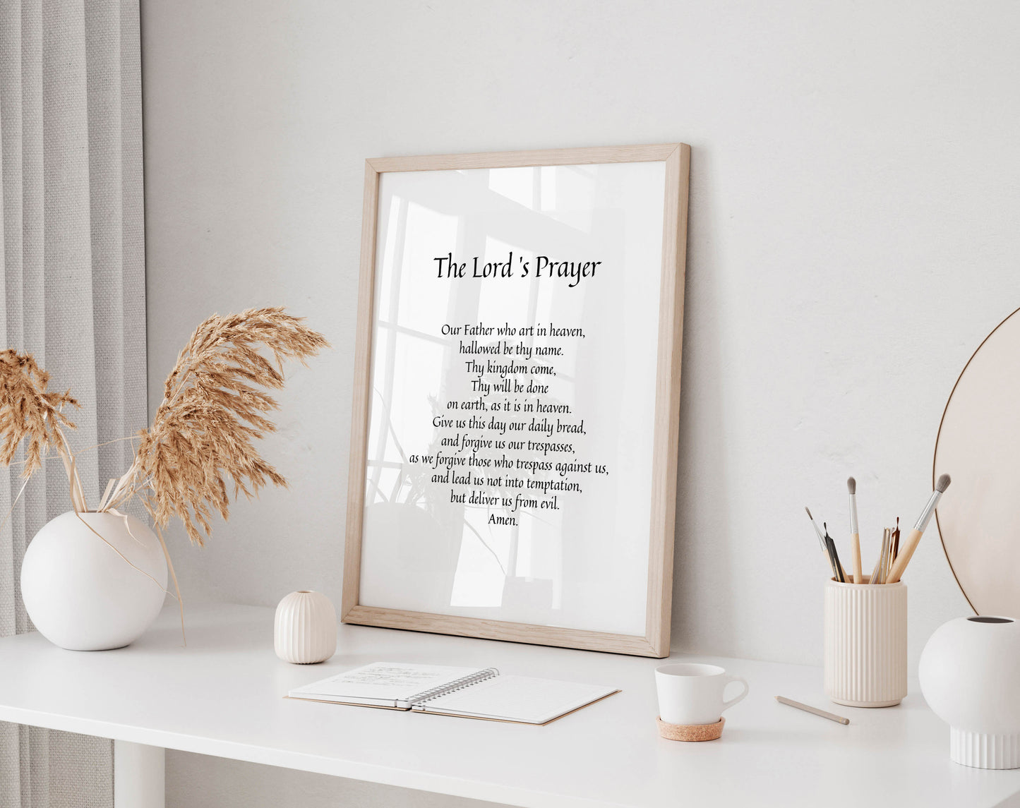 The Our Father Prayer - The Lord's Prayer Framed - Religious gift - Prayer poster - Christian Wall Art