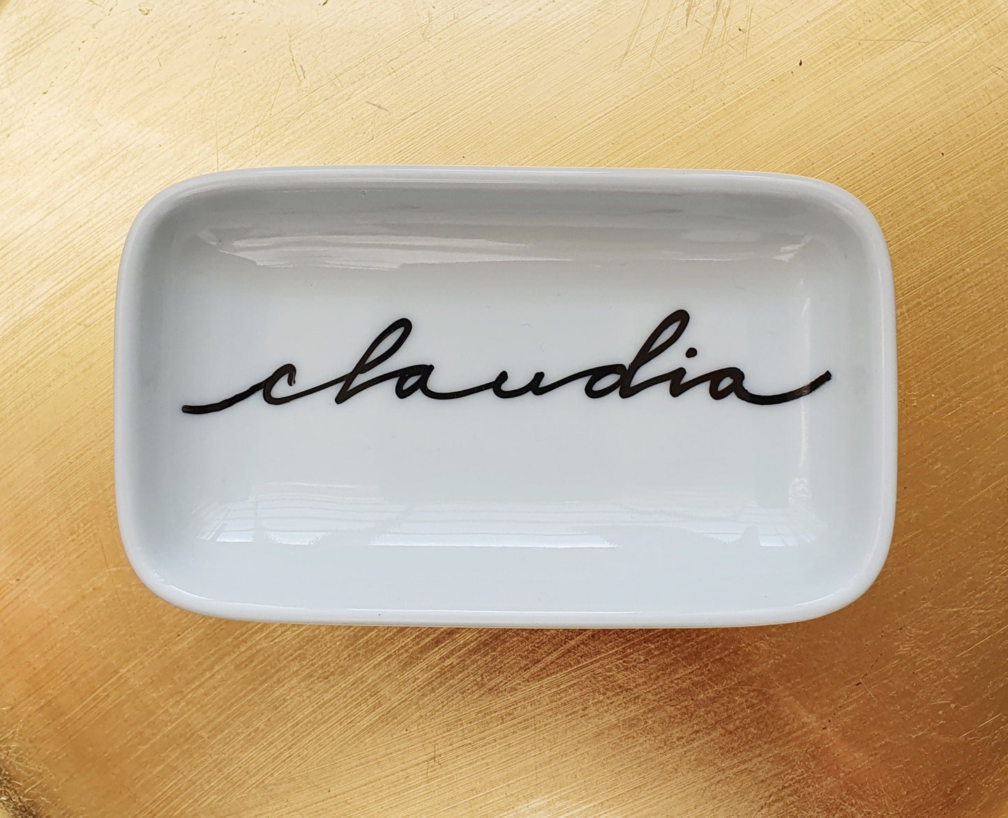 Personalised Ring Dish - Custom ring dish with hand scribed calligraphy - Ring Dish with Name - Ring Holder - thepenmansden