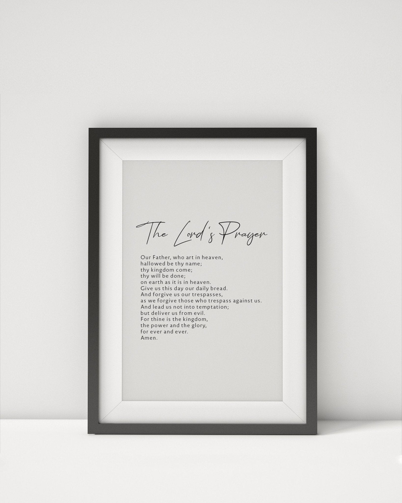Scripture Lettering Framed The Lord's Prayer Framed Print – The Penman's Den