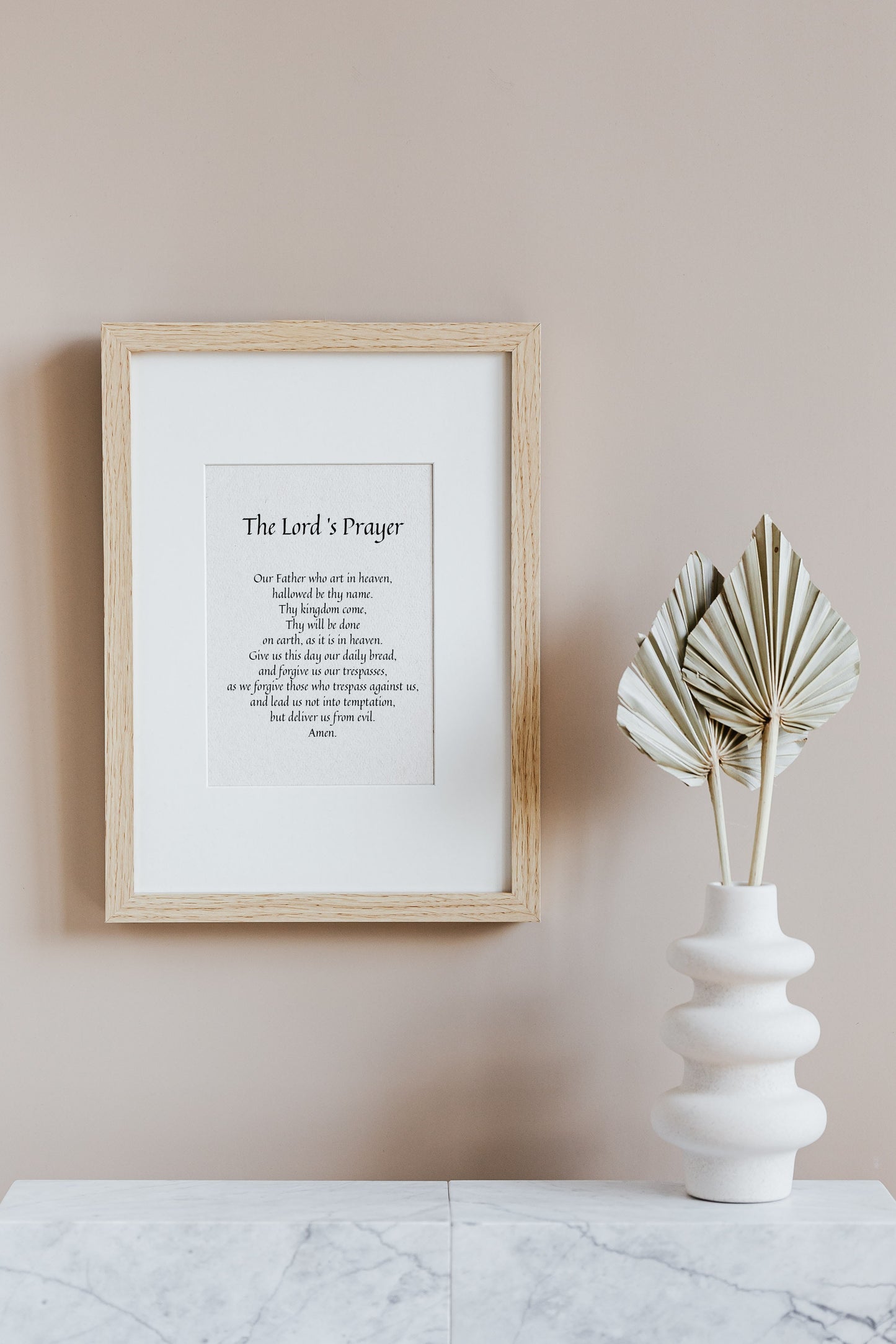 The Our Father Prayer - The Lord's Prayer Framed - Religious gift - Prayer poster - Christian Wall Art
